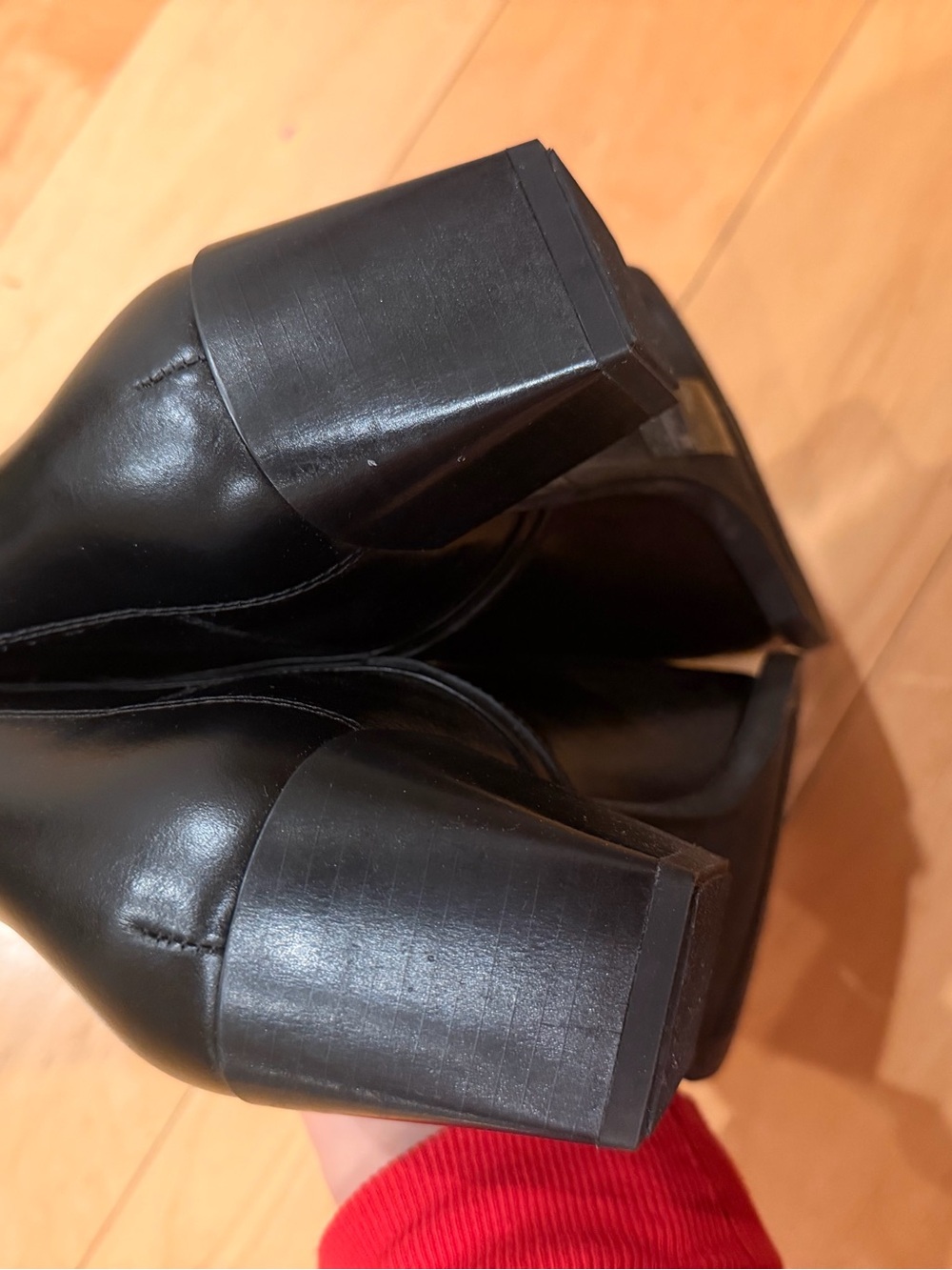 Women's Black Genuine Leather Mid-Calf Western Heel Boots - Picture 8 of 9